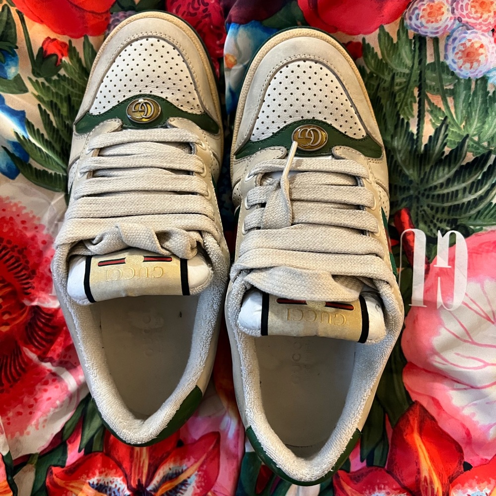 Gucci screener leather sneaker，size 36